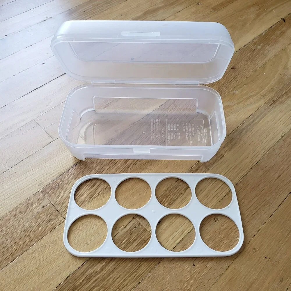 Reusable Egg Holder Storage Container 8 Egg Carton Hard Plastic Fridge Organizer